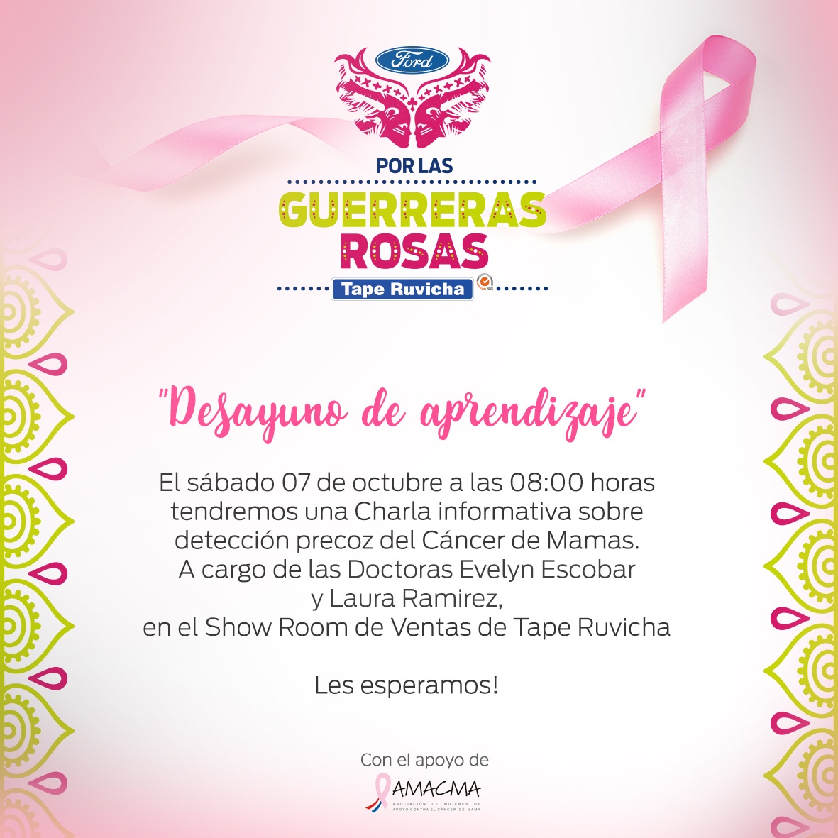 Por las GUERRERAS ROSAS – CAMPAÑA POR EL MES DE OCTUBRE