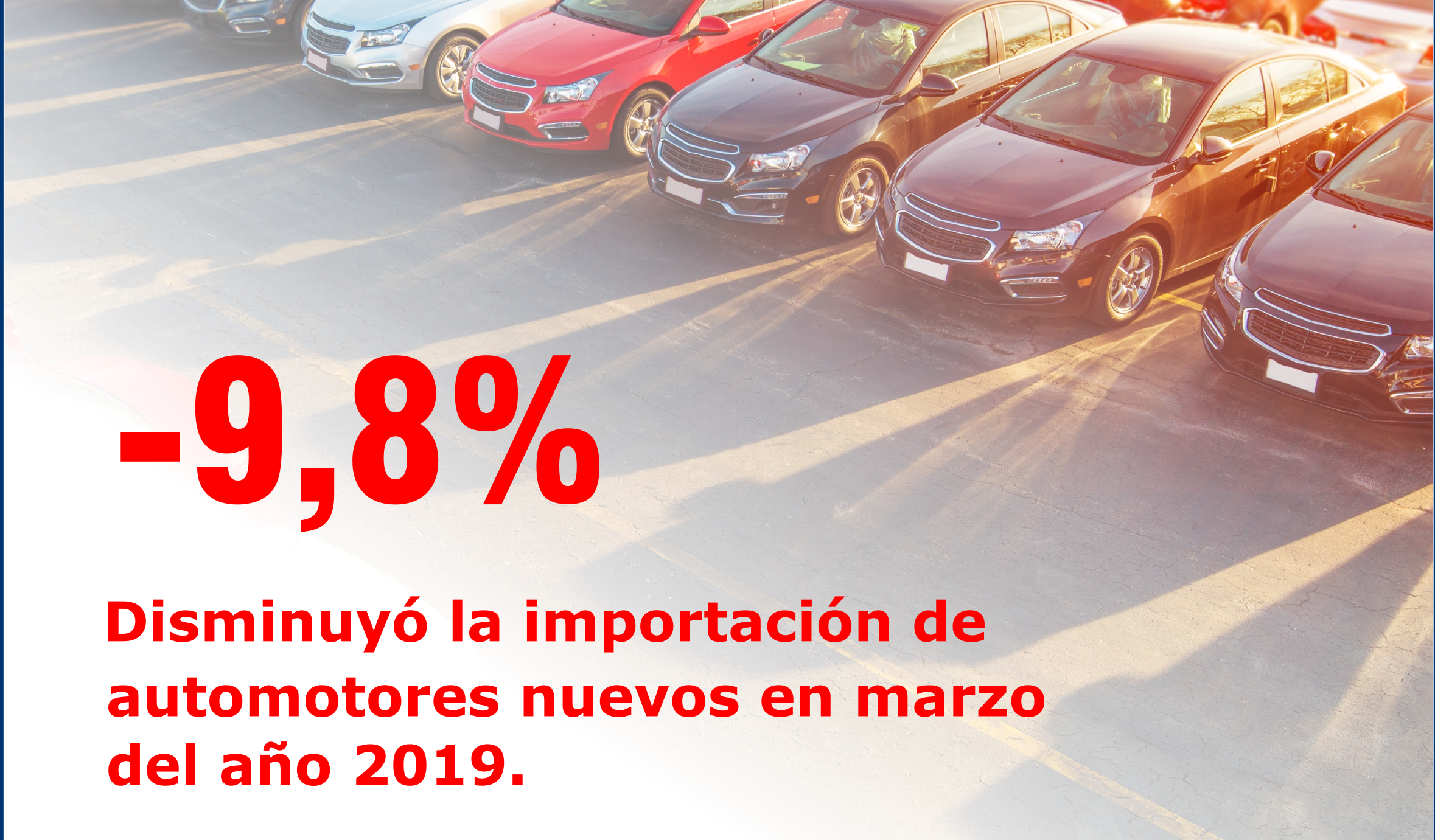 Descenso en las importaciones de vehículos y camiones nuevos se mantuvo en marzo